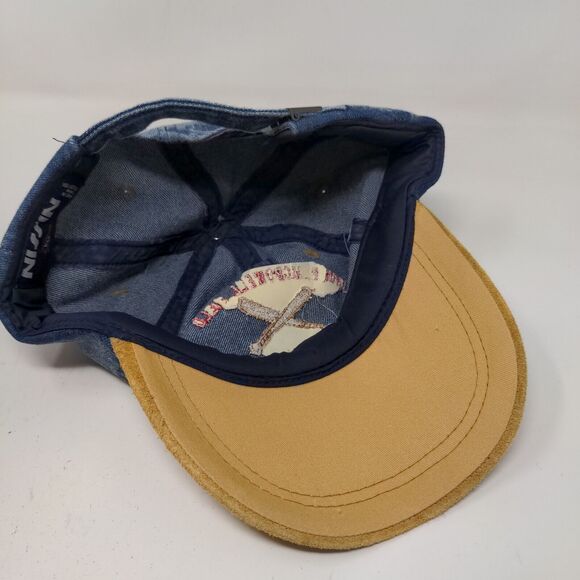 Nissin Men's John P. McDowell Field Dedication Hat Blue Tan Vintage 2000 Y2K - Picture 10 of 12